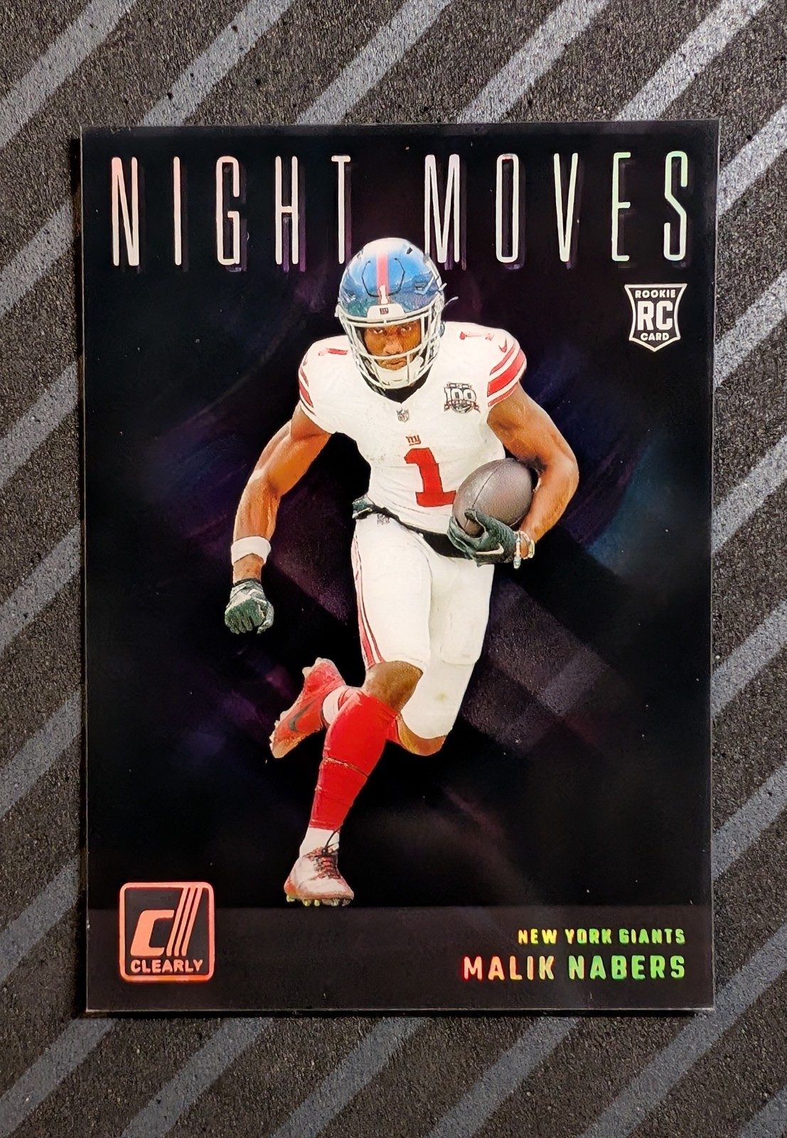 Malik Nabers 2024 Night Moves Donruss Clearly Case Hit Rookie. New York Giants