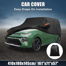 Waterproof 210D-PU Oxford Car Cover for Kia Soul 2009-2024 with Zipper Black