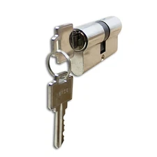 32/32 Double Keyed Euro Profile Cylinder Lock KW1 Chrome 64mm (2-7/16")