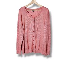 Talbots Button Front Striped Shimmer Metallic Cardigan Sweater Size 3X