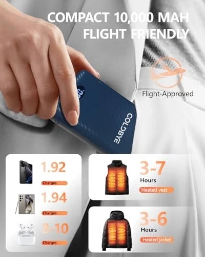 Heated Vest Battery Pack 7.4V 14000mAh with LED Display, DC/USB/Type-C Output image 5