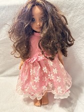 Disney ILY 4Ever 18" Brown Hair Green Eyes with Dress EUC