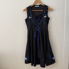 Jasambac Embroidered Women's Corset Gothic Folk Dress Costume SZ S