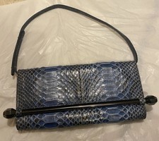 Pochette Viktor & Rolf pitone blu designer festa/matrimonio pezzo dichiarazione