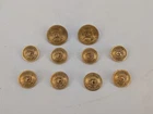 Polo Ralph Lauren Gold Button Replacement Set of 10 Waterbury Blazer Suit