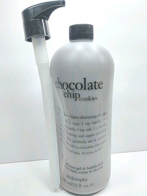 Philosophy Chocolate Chip Cookie  Shampoo Shower Gel Bubble Bath 32 Oz W/Pump