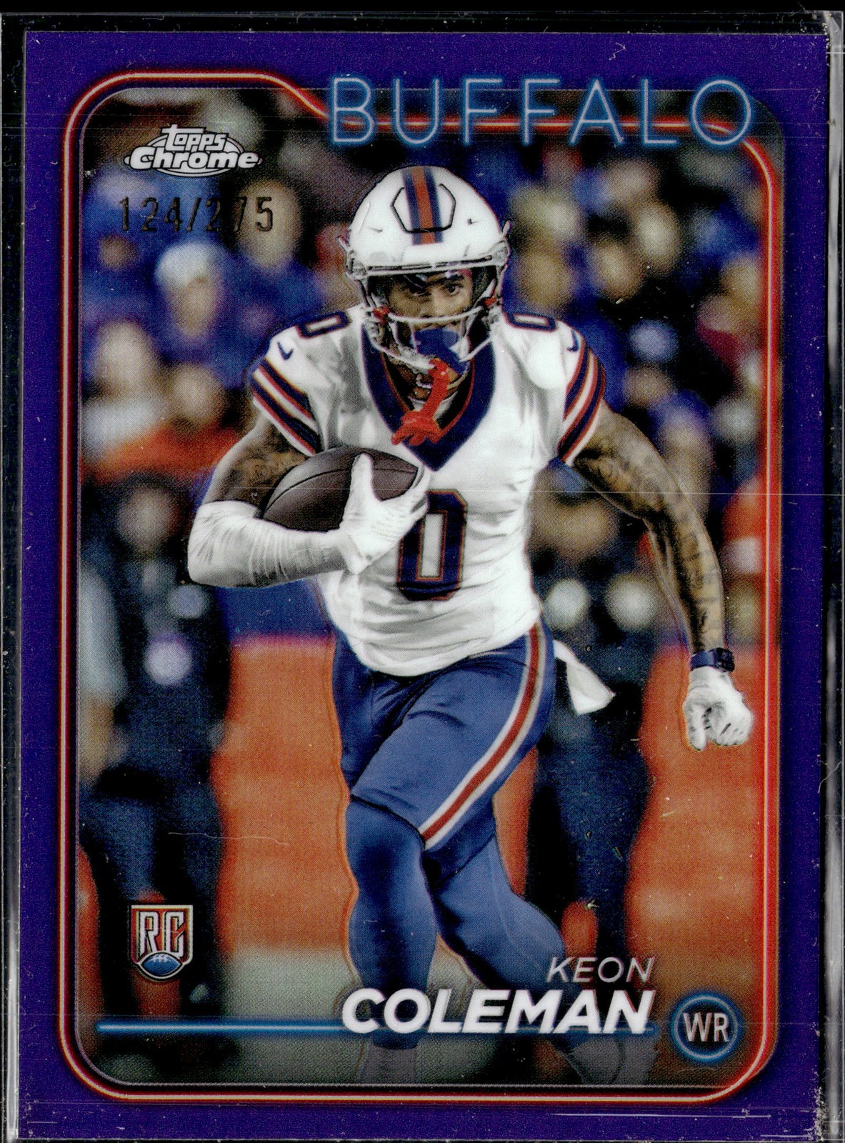 2024 Topps Chrome #209 Keon Coleman Purple Refractor #/275