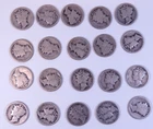 Lot of 20 - 10s & 20s Early Mercury Dime Coins 90% Silver Winged Liberty USA US