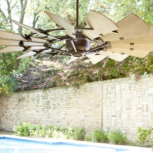 Windmill - 60 Inch Patio Fan-Oiled Bronze Finish Patio Fan Quorum Lighting - Picture 2 of 12