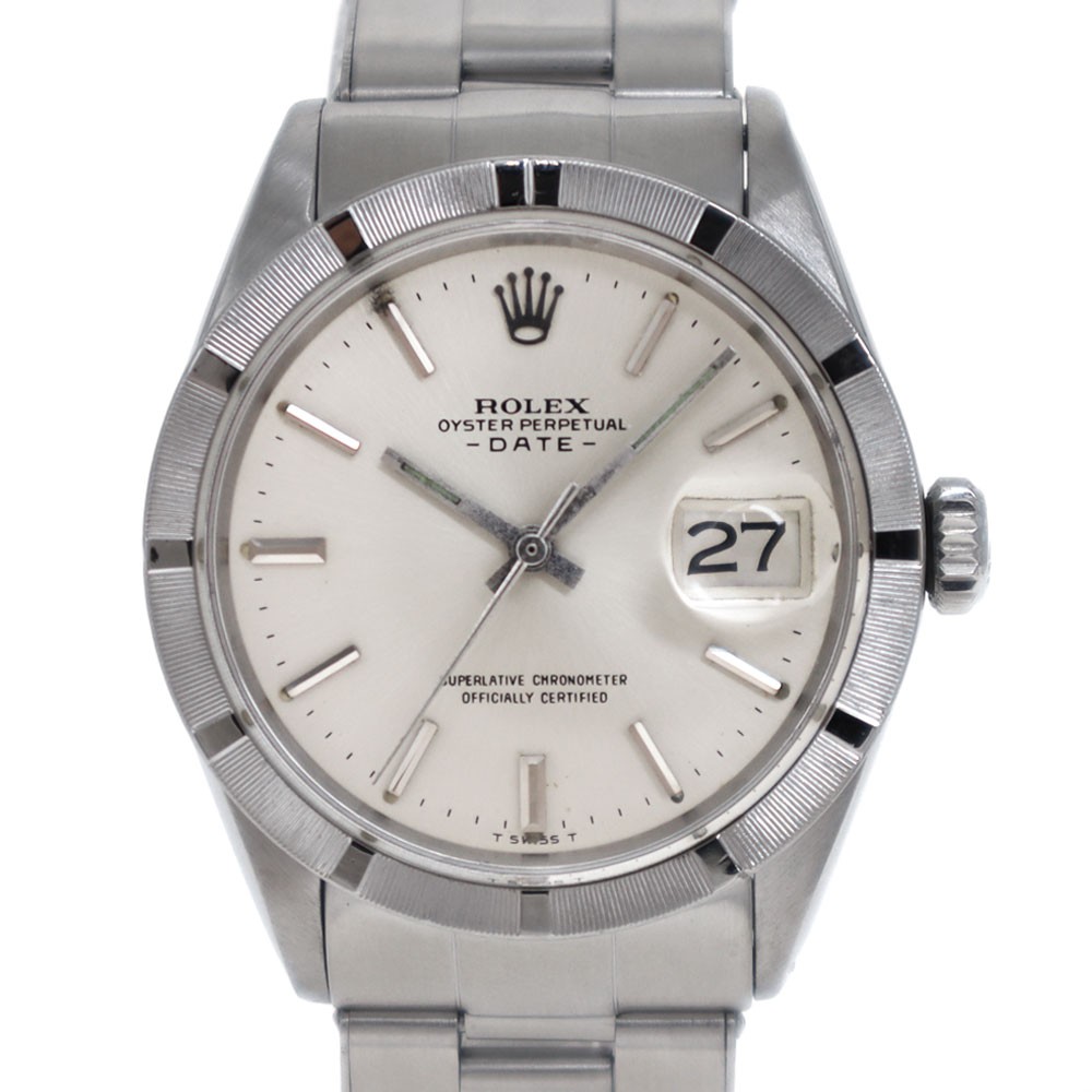 Rolex Oyster Perpetual Date 1501 34mm Stainless Steel Silver Dial #KN395