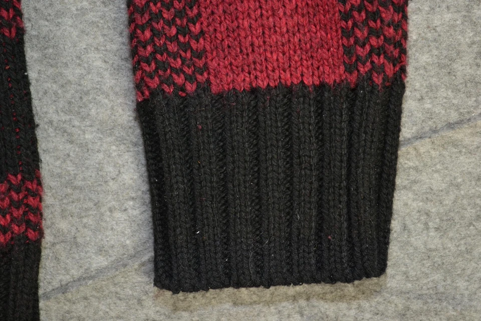 Smartwool Sweater Mens L Red Cozy Lodge Buff Check Buffalo Plaid Crewneck Wool - Image 2 of 4