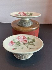 Springmaid Rose Pattern Bathroom Pedestal Soap Dishes