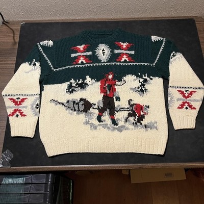 Vintage Polo Ralph Lauren Sled Dog Knit Crewneck Cowichan Sweater Alaska Husky