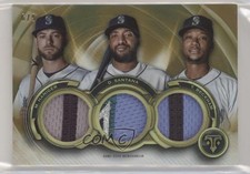 2019 Topps Triple Threads Relic Combos Gold 6/9 Tim Beckham Domingo Santana 0i86