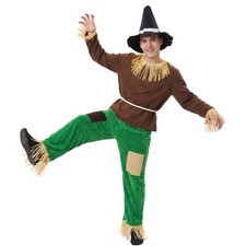 Disfraz de Espantapájaros Adultos Vestido Elegante Halloween Día del Libro Regalo 3 Piezas Conjunto