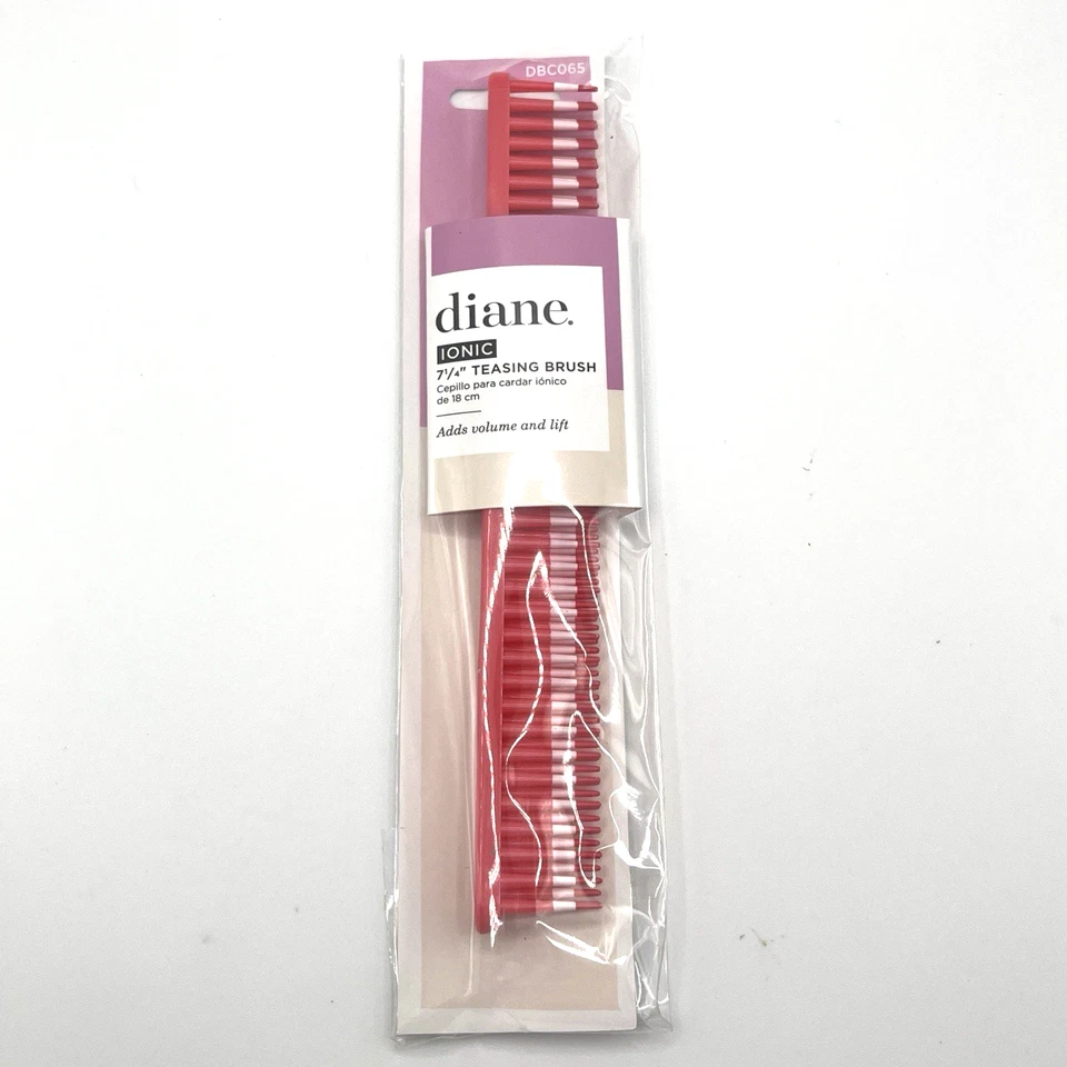 Diane Teasing Comb Iónico 7-1/4" Cepillo de Teasing Levantamiento de Volumen Rosa 3 Filas Todo el Cabello Foto 2 de 4