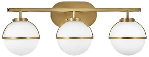 Hinkley Hollis 24" Wide Heritage Brass 3-Light LED Globe Bath Light - Picture 1 of 7