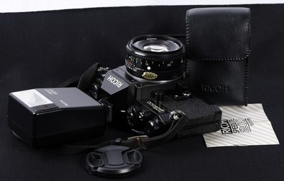 美品動作品　RICOH XR500 AUTO レンズ２本 フラッシュ付 Ricoh XR500 Manual 35mm Film SLR + Rikenon P 50mm f/2 STD Lens