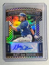 2015 Panini Prizm Fresh Faces Black and White Checker Auto Matt den Dekker /149