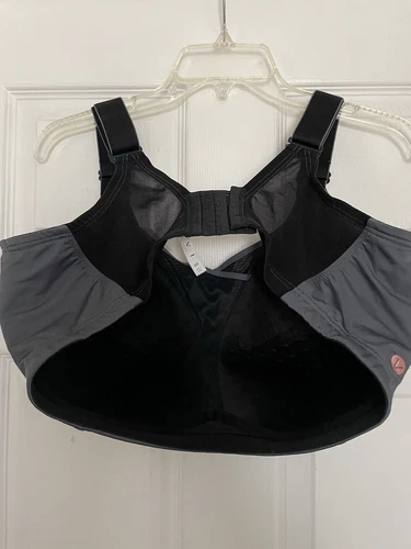 Lane Bryant Livi Sz 40F No Wire Padded Molded Sports Bra Gray New WOT - Picture 2 of 7