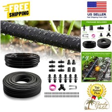 Upgraded 230FT Drip Irrigation System with 1/4" Soaker Hose - Water-Saving Te...