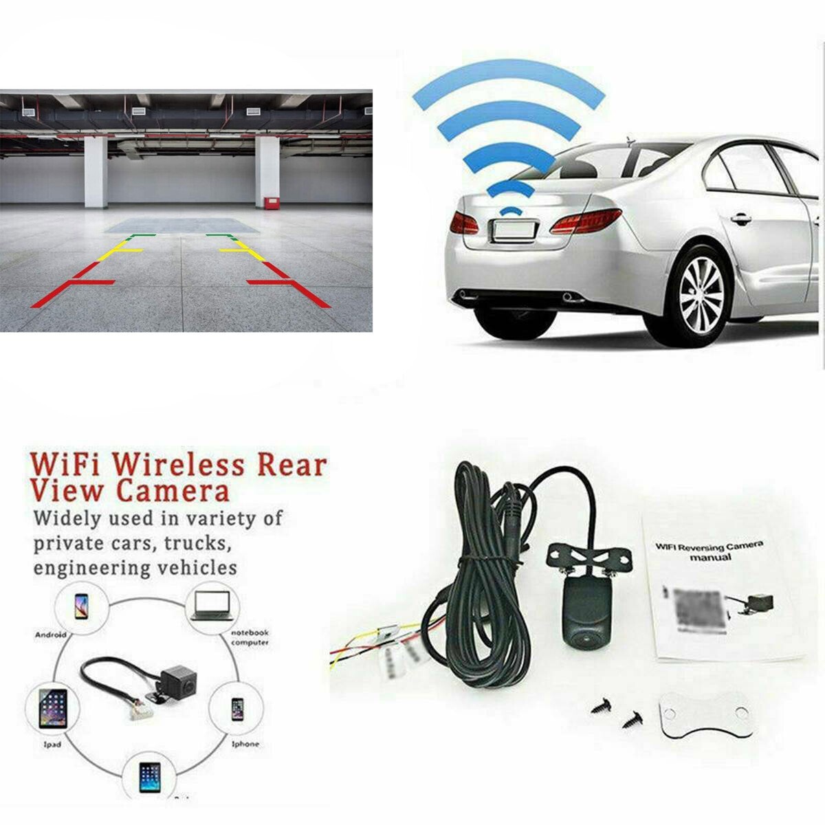 Car Rear View Backup Camera Reverse Parking Cam 170° Waterproof HD Night Vision