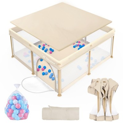 Foldable Baby Playpen for Babies and Toddlers, 50x50 Inch Portable Play Yard,...