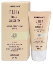 Trader Joe's Daily Facial Sunscreen SPF 40 - 1.7oz/50ml-Exp 12/2026
