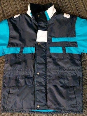 Vtg Extreme Limit Vintage Aqua Puffy Ski & Snowboarding Jacket Men's M Full Zip.