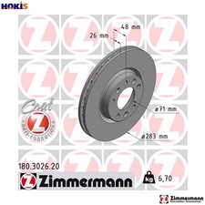 2x BRAKE DISC 180.3026.20 FOR CITROEN C4/GRAND/SPACETOURER/PICASSO/II 1.2L 3cyl