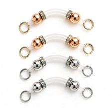 Cotinna 2 Pairs Non-Piercing Nipple Jewelry Adjustable, Silver Gold