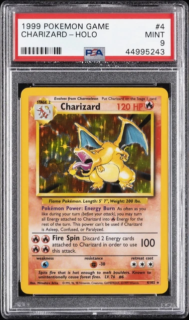 1999 POKEMON GAME #4 CHARIZARD-HOLO PSA 9
