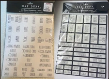 Rae Dunn 180 Organizing Labels CHOICE of Black Letter Stickers-  New Sealed