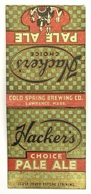 HACKER'S CHOICE PALE ALE, COLD SPRING BREWING CO., LAWRENCE MA, COVER