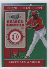 2020 Panini Chronicles Contenders Optic Green Prizm 29/50 Aristides Aquino ni4