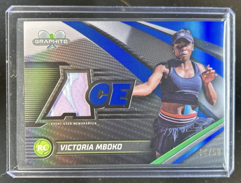 2024 Topps Graphite Victoria Mboko Ace Relics RC Blue Refractor Rookie #/50