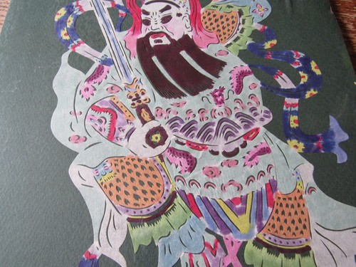 ¿De colección? Papel chino recortado arte pintado a mano acuarela/guerrero cortado a mano - Imagen 3 de 5