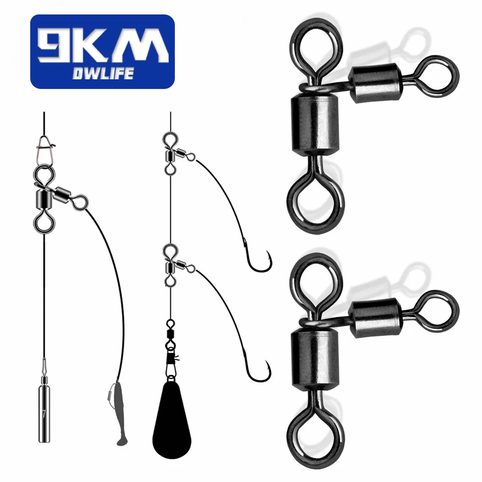 3 Way Swivel Fishing Crossline Swivel Fishing Lure Ring Chain Connector Trolling - Image 3 of 4