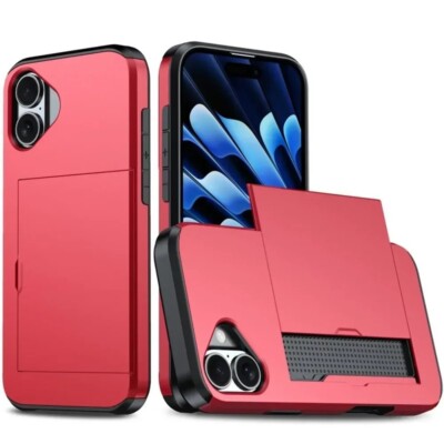 For iPhone 16 E 15 Pro Max 14 Plus 13 12 11 Wallet Cover Credit Card Holder Case