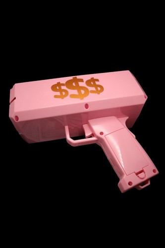 Money Gun Cash Spray Toy Cannon Shoot Gun Funny Gift Party Game Gold +100 Notes - Picture 38 of 39