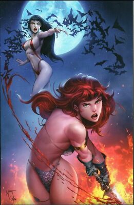 Vampirella Red Sonja #1 Marat Mychaels Variant Cover NYCC 2019 Exclusive COA