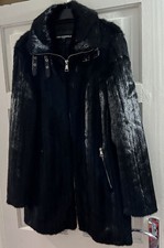 Stunning Designer Ladies Womens Karl Lagerfeld Faux Fur Coat Size L Bnwot
