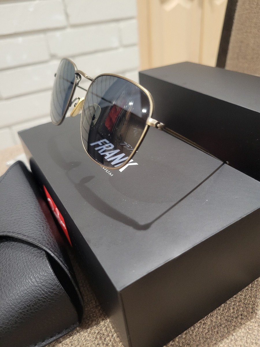 Ray-Ban RB8157 Frank Titanium Sunglasses, Legend Gold Frame, Green