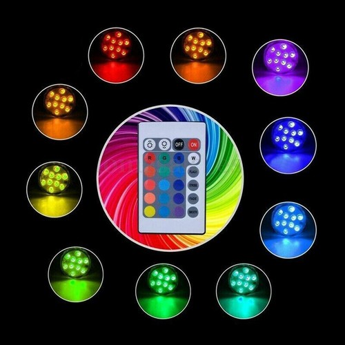 4 Stück Poolbeleuchtung Unterwasser Licht RGB LED Wasserdichte Mit Fernbedienung - Bild 6 von 15