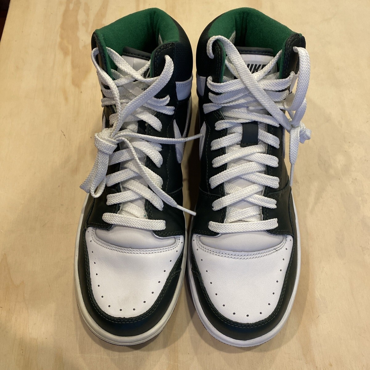 0447) Nike Court Force High White/Pine Green “Mad Hectic” 312270