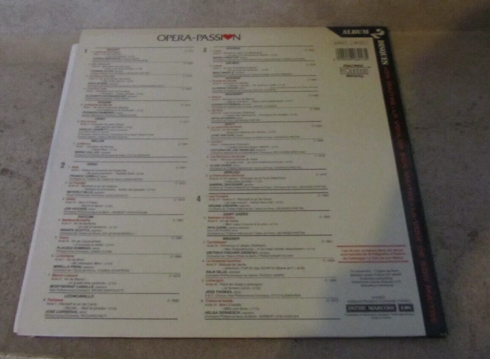 double Lp Vinyle 33t / Various – Opera-Passion - Photo 3/4