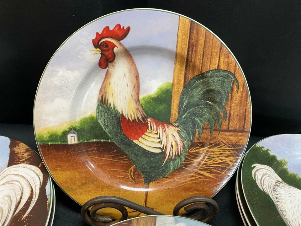 Juego de 10 (4 diseños) ~ Sakura "ON THE FARM" David Carter Brown ~ Platos ~ 8" Foto 2 de 4