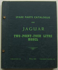 Jaguar 2.4 Litre Mark 1 1956 Original Illustrated Factory Spare Parts Catalogue