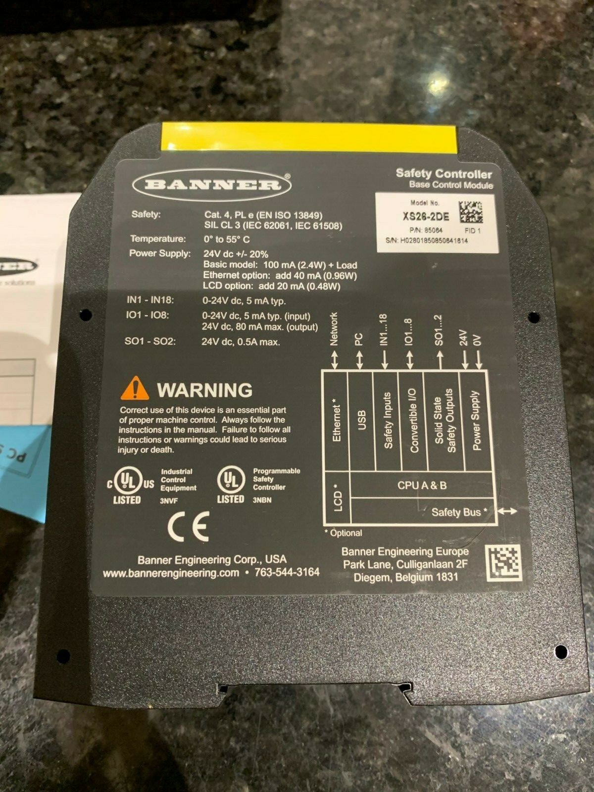 Banner Engineering Xs26 2de Base Safety Controller For Sale Online