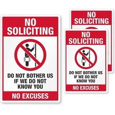 SmartSign No Soliciting Sticker for Door/Window, Do Eg Reflective Adhesive